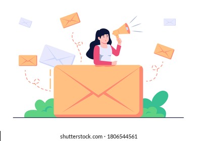 email campaing concept flat illustration