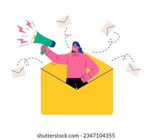 Email campaing concept. Flat vector illustration isolated on white background
