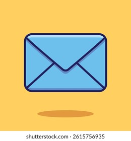Email Cartoon Illustration. Vector Icon Flat Cartoon Style. Cheerful Colors. Bold Outline.