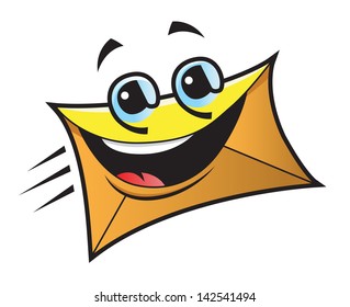 Email Cartoon Isolated White