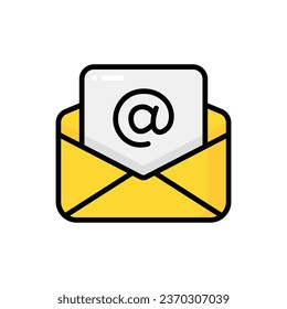 Email Cartoon Vector Icon Illustration. Message Icon Concept Isolated Premium Vector. Flat Cartoon Style