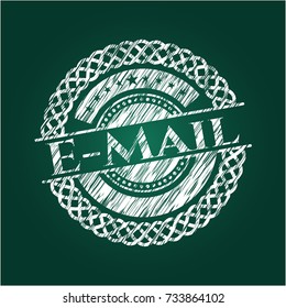 Email chalkboard emblem written on a blackboard