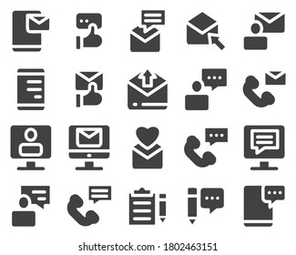 email chat pack set icon