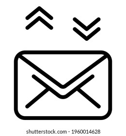 Icono de chat por correo electrónico. Esquema Icono del vector de charla de correo electrónico para el diseño web aislado en fondo blanco
