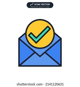 email and check marks icon symbol template for graphic and web design collection logo vector illustration