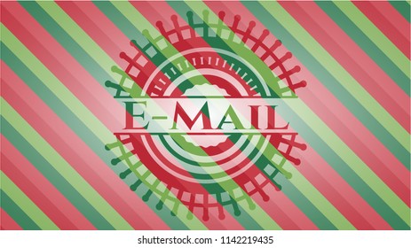 Email christmas colors emblem.