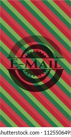 Email christmas emblem background.