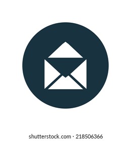 email circle background icon, isolated on white background 