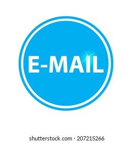 Email circular icon blue on white background