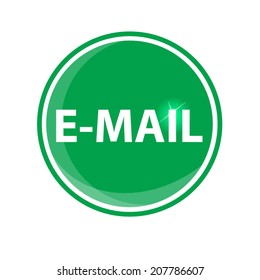 Email circular icon green on white background
