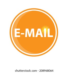 Email circular icon orange on white background