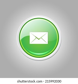 Email Circular Vector Green Web Icon Button