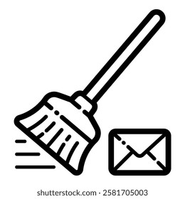 Email Cleanup Flat Icon Isolated On White Background