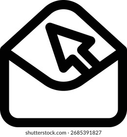 Icono de contorno de correo electrónico, Hacer clic