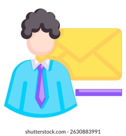 Icono de cliente de correo electrónico representado por el símbolo de cliente de correo electrónico Estilo plano.