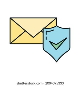Icono de Internet global de la nube de correo electrónico, tecnología informática de mensajes web de envío remoto, ilustración vectorial plana de contorno de datos, aislada en blanco. Concepto recuperación de datos de servidor remoto, agente de correo web.