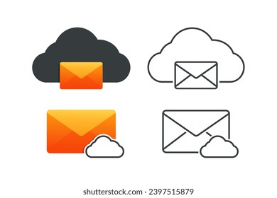 E-Mail-Cloud-Symbol Illustrationsvektor
