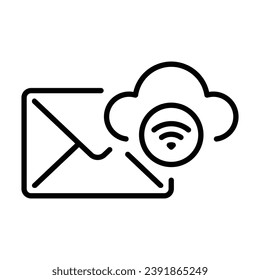 email and cloud icon with wifi notif