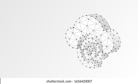 Email, Cloud Storage. Mailing database and access, concept of the online internet server. Low poly, wireframe 3d vector illustration. Abstract polygonal image on white origami background