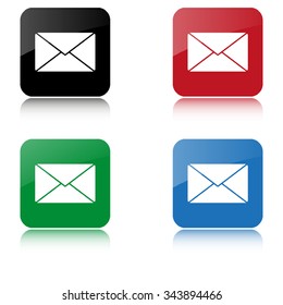 Email  - color vector icon  with shadow