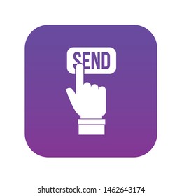 Email communication concept icon digital purple for any design isolated on white vector illustration