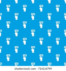 Email communication concept pattern repeat seamless in blue color for any design. Vector geometric illustration