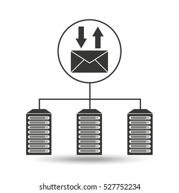 email communication data center connection vector illustration eps 10