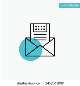 Email, Communication, Emails, Envelope, Letter, Mail, Message turquoise highlight circle point Vector icon