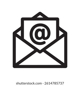 Email Communication Icon Featuring Envelope with Symbol Representing Digital Messaging and Online Correspondence Editable Vector Illustration isolated on a white background
