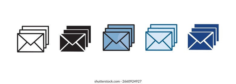 Iconos de comunicación por correo electrónico - Conjunto de Vector minimalista