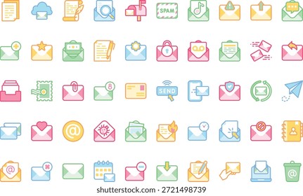 Iconos de correo electrónico y comunicación Icono de Vector simple. Plantilla de diseño de símbolos de ilustración para elemento de interfaz de usuario móvil de Web.
