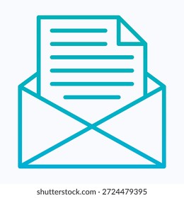 Email Communication Message Isolated Vector Gradient Line Style Icon.