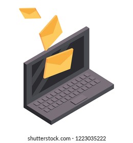 Email and communication technology isometric concept
