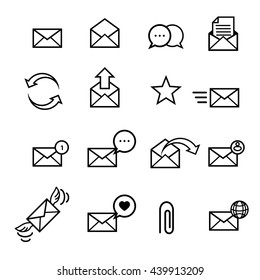 Email and comunication icons set