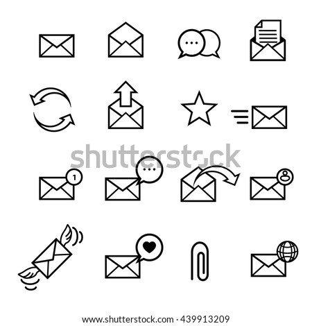 Email and comunication icons set