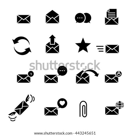 Email and comunication icons set