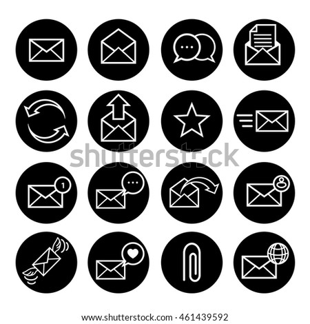 Email and comunication icons set