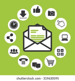 Email concept with envelope design, vector illustration 10 eps graphic.