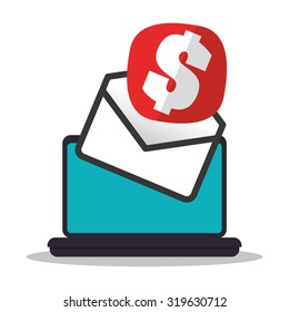 Email concept with envelope design, vector illustration 10 eps graphic.