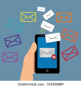 Email concept with envelope design, vector illustration 10 eps graphic.
