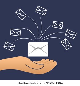 Email concept with envelope design, vector illustration 10 eps graphic.