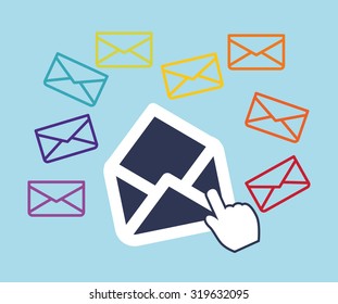 Email concept with envelope design, vector illustration 10 eps graphic.
