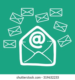 Email concept with envelope design, vector illustration 10 eps graphic.