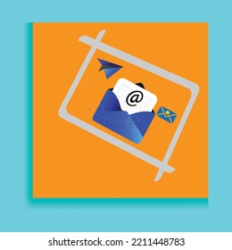 E-mail concept illustration design mail sending with rocket concept vector.