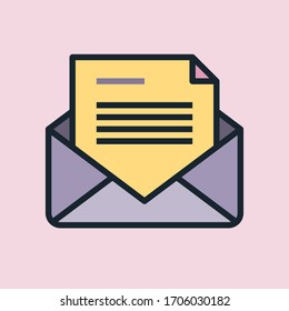 E-mail. Concept illustration, flat design linear style banner. Usage for e-mail newsletters, headers, blog posts, print and more. Vector