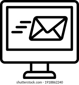 Concepto de correo electrónico, LED con diseño de icono de vector de carta de correo, símbolo de servicio postal en fondo blanco, transporte físico de postales y paquetes Firma, Correo y servicios de envío Ilustración de stock