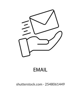 ícone de linha de conceito de email. Ilustração de elemento simples. conceito de e-mail esboço de símbolo.