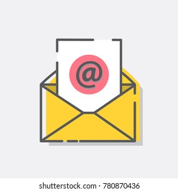 E-mail concept . Marketing e-mail. flat design concept