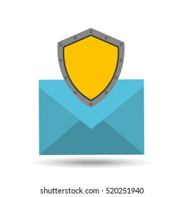 email concept protection shield icon vector illustration eps 10