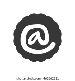 Email concept represented by arroba icon. Isolated and flat illustration